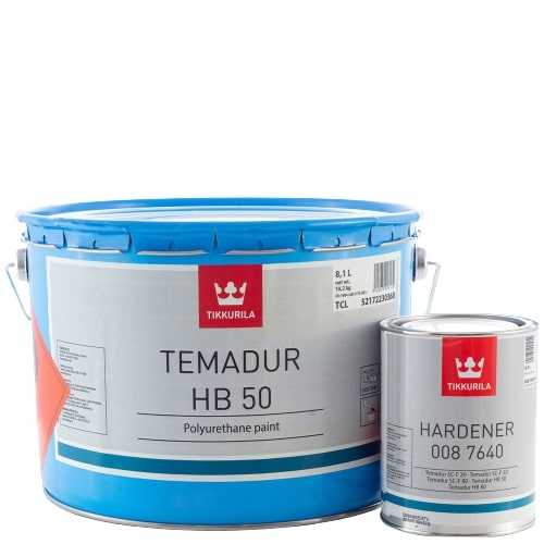 Półpołyskowa farba poliuretanowa Temadur HB 50 (+ utwardzacz 008 7640), 10 l