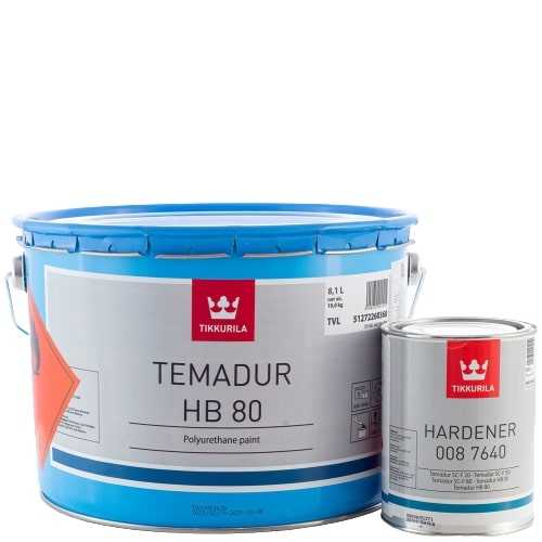 Połyskowa farba poliuretanowa Temadur HB 80 (+ utwardzacz 008 7640), 10 l